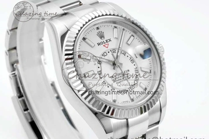 0124 Unisex Skydweller SS Noob Best Edition White Dial on SS Oyster Bracelet A23J 2288